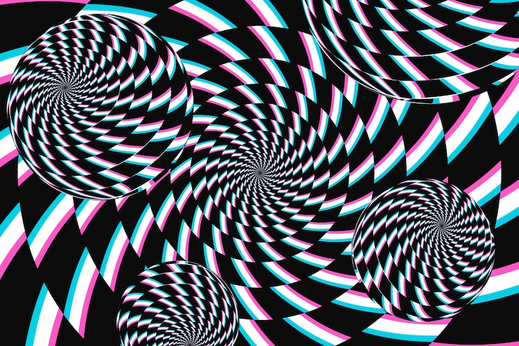 무료 Vector 평평한 디자인 광학 착각 배경