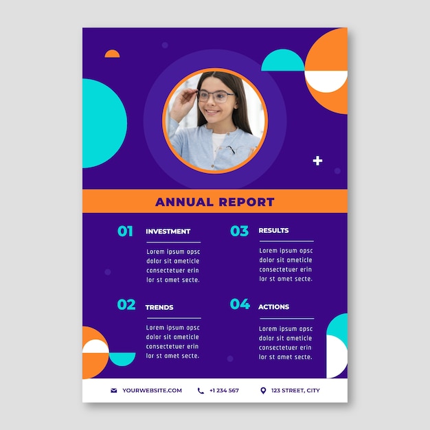 Free vector flat design optometrist annual report