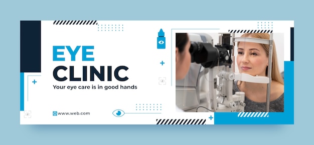 Free vector flat design optometrist facebook cover template