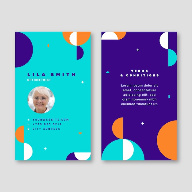 Free vector flat design optometrist  id card