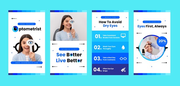 フラットデザインの検眼医のinstagramストーリー