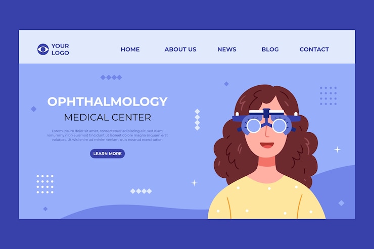 Free Vector flat design optometrist  landing page template