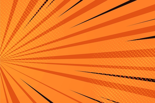 Flat design orange comics background