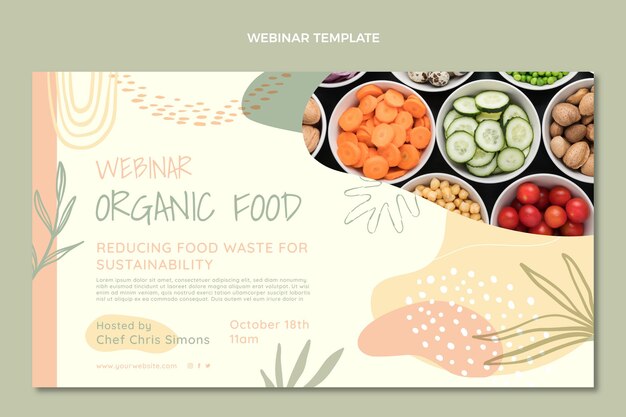 Flat design organic food webinar