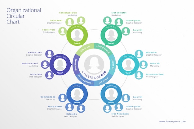 Free vector flat design organizational chart template