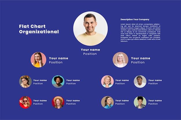 Flat design organizational chart