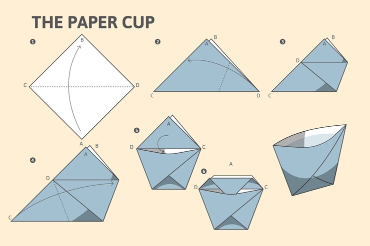 Free Vector flat design origami instructions illustration