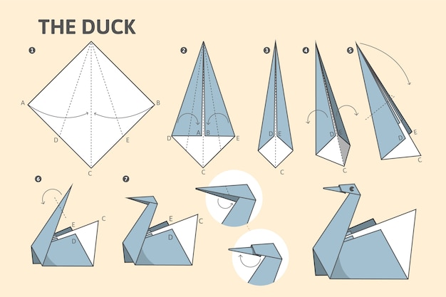 Free vector flat design origami instructions illustration