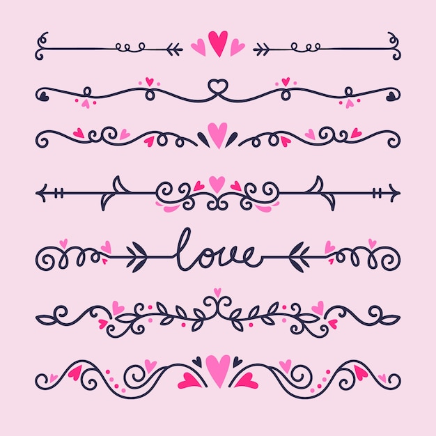 Free vector flat design ornamental border pack