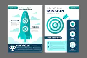 Free vector flat design our mission flyers collection