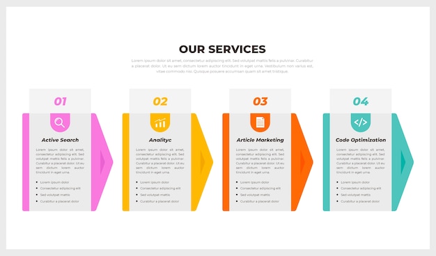 Free vector flat design our services infographic template