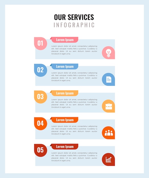 Design piatto il nostro modello di infografica servizi