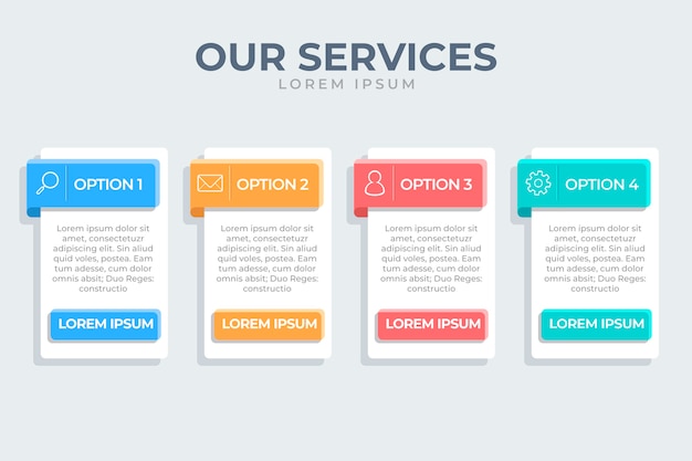 Free vector flat design our services infographic