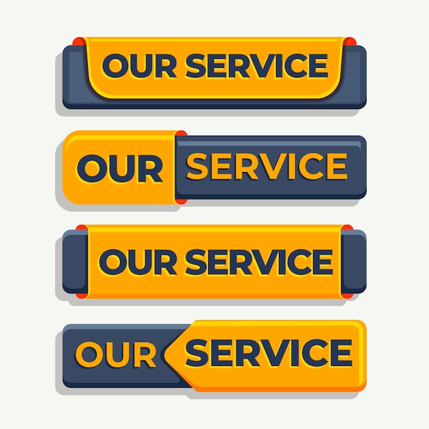 Flat design our services label collection