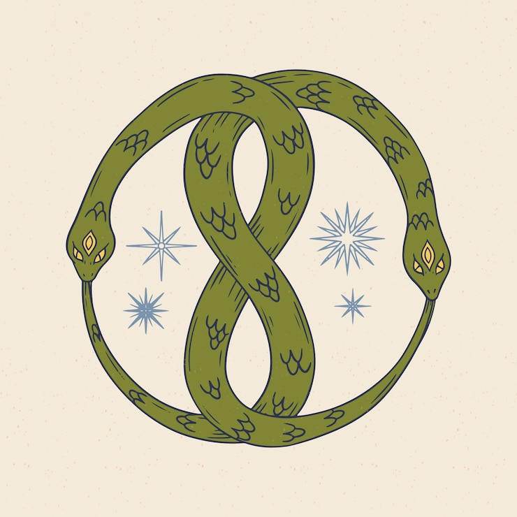 Free Vector flat design ouroboros illustration