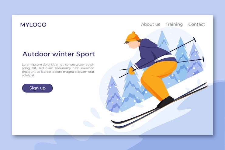 Free Vector flat design outdoor sport landing page template