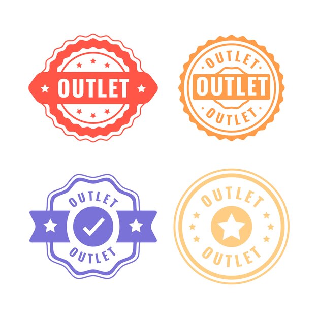 Flat design outlet label collection