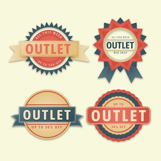 Free vector flat design outlet stamp collection