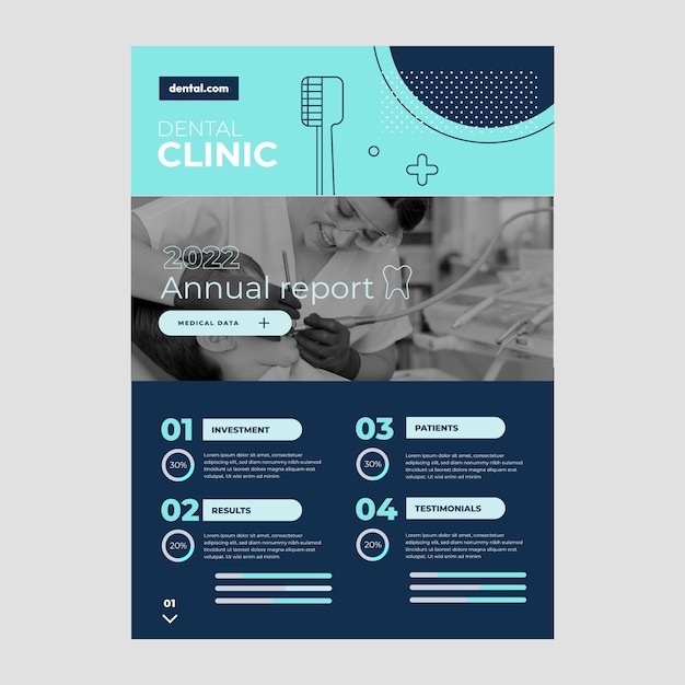Flat design outline dental clinic annual report