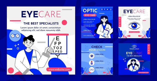 Free vector flat design outline ophthalmologist instagram post