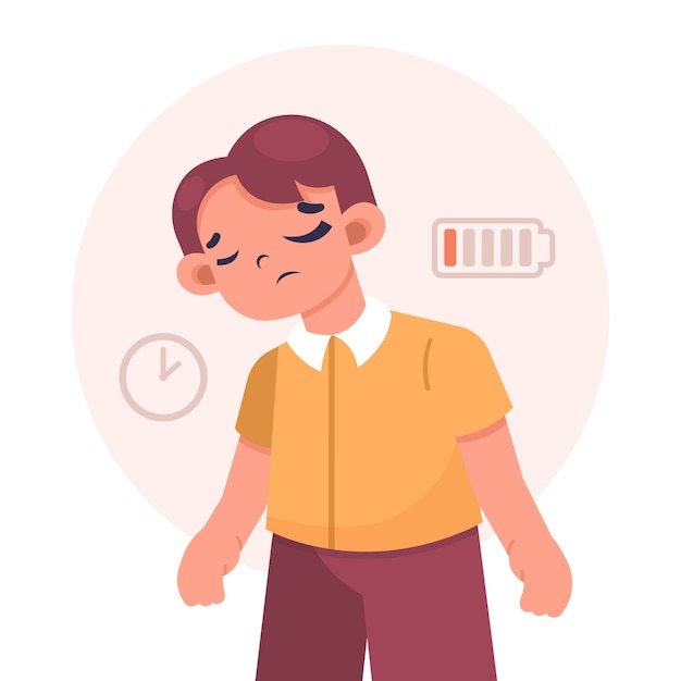 Flat design overwhelmed people illustration