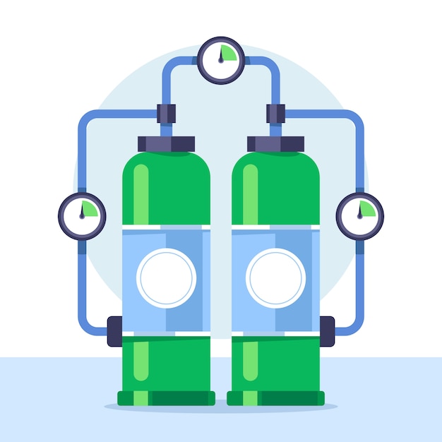 Flat design oxygen tank illustration