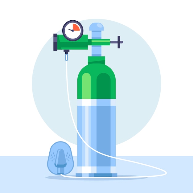 Free vector flat design oxygen tank illustration