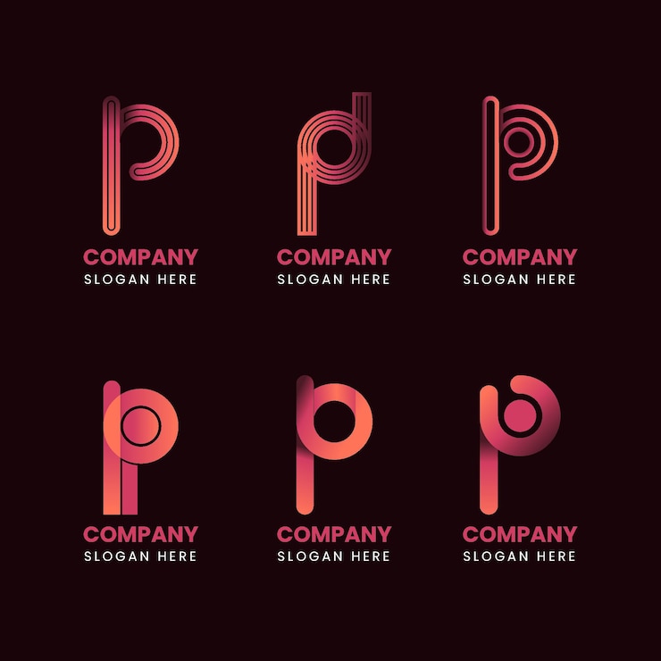 Free Vector flat design p logos collection