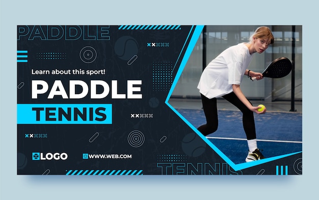 Flat design paddle tennis facebook post