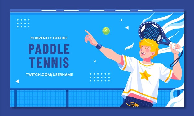 평평한 디자인의 패들 테니스 트위치 배경