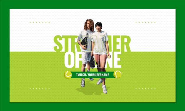 Flat design paddle tennis twitch background