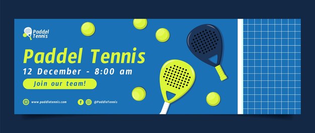 Flat design paddle tennis twitter header