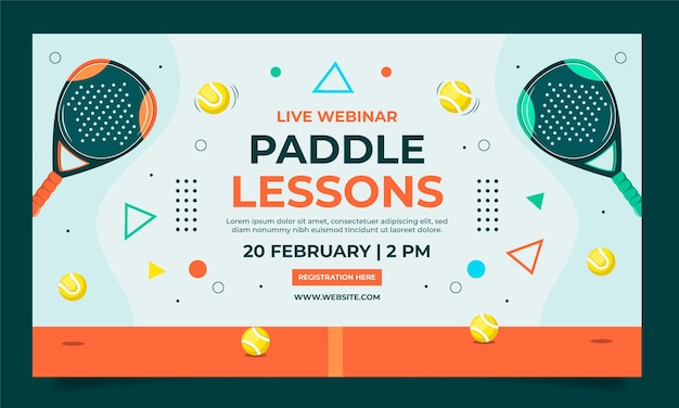 Free vector flat design paddle tennis webinar