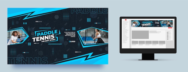 Flat design paddle tennis youtube channel art