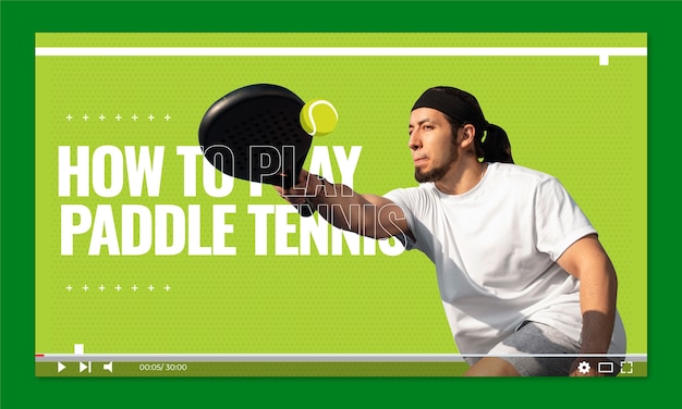 Flat design paddle tennis youtube thumbnail