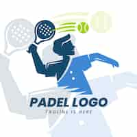 Бесплатное векторное изображение Плоский дизайн логотипа padel