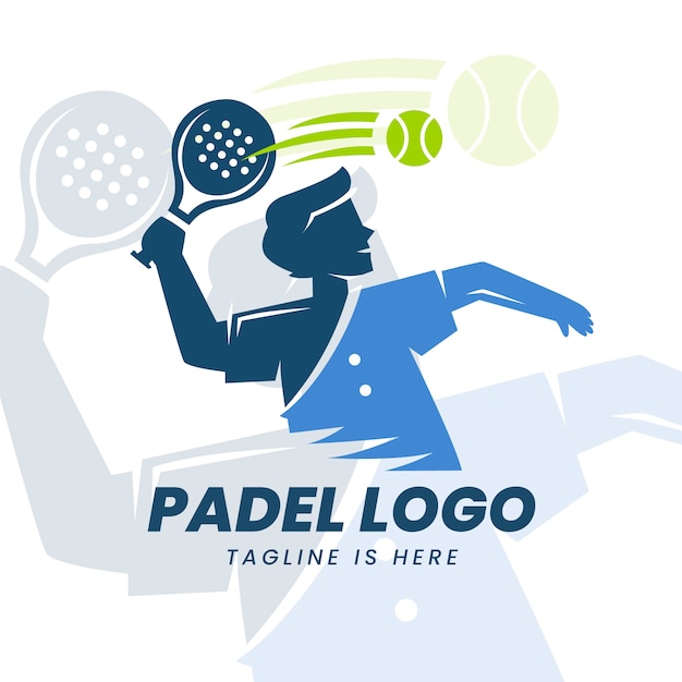 Flat design padel logo template