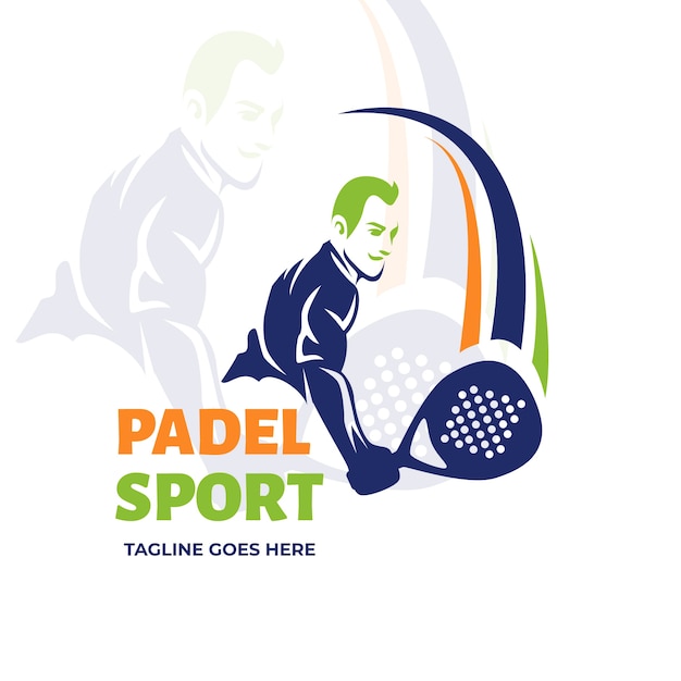 Бесплатное векторное изображение Плоский дизайн логотипа padel