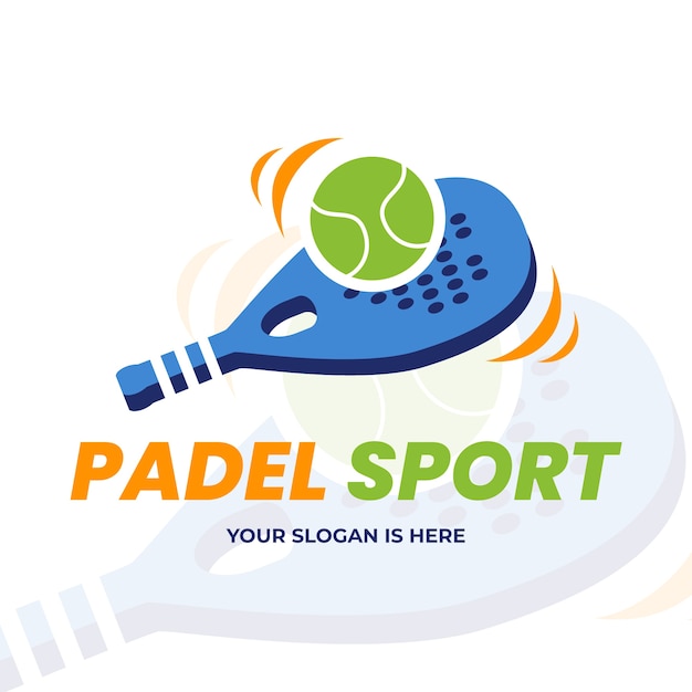 평면 디자인 padel 로고 템플릿