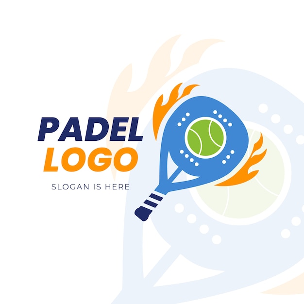Free vector flat design padel logo template