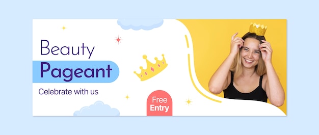 Flat design pageant facebook cover