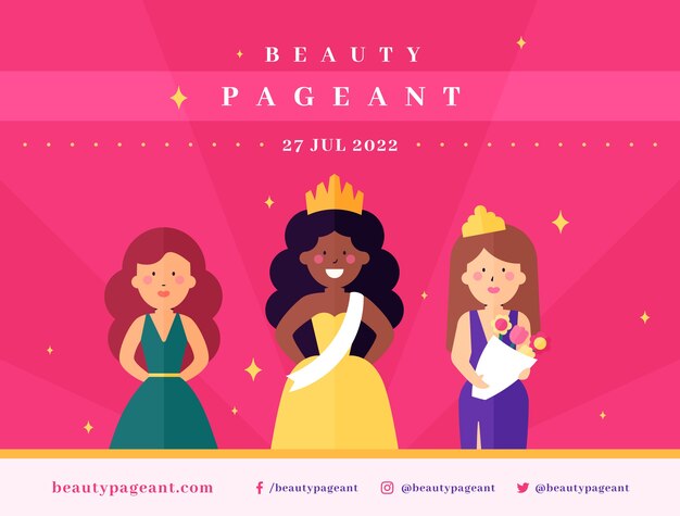 Free vector flat design pageant photocall template