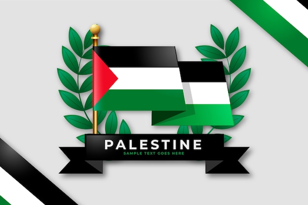フラットなデザインのパレスチナの背景