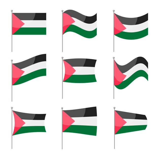 フラットなデザインのパレスチナ国章