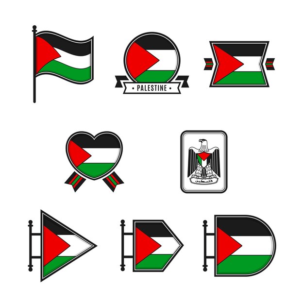 Flat design palestine national emblems