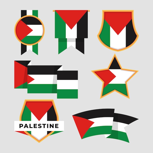 Flat design palestine national emblems