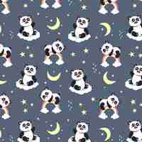 Free vector flat design panda pattern design