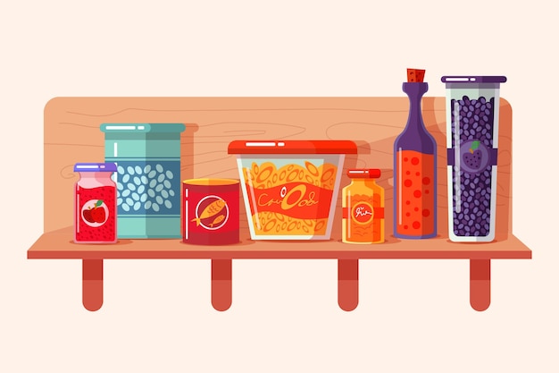 Flat design pantry collection
