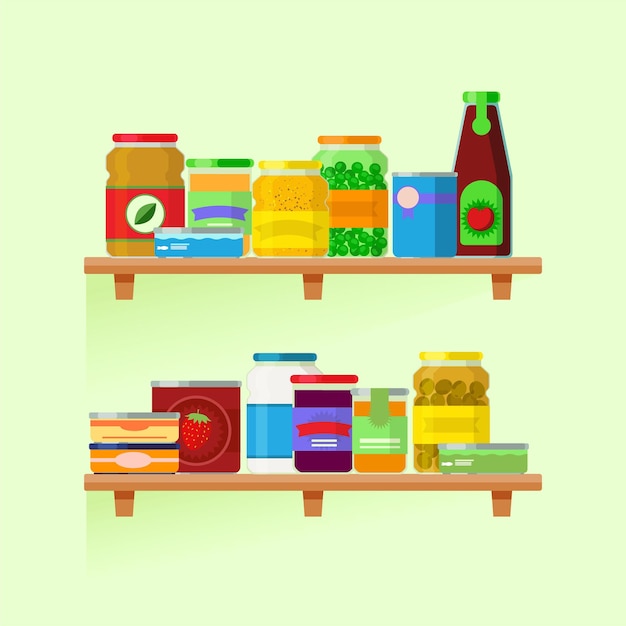 Free vector flat design pantry