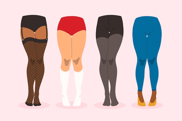 Free vector flat design pantyhose tights collection